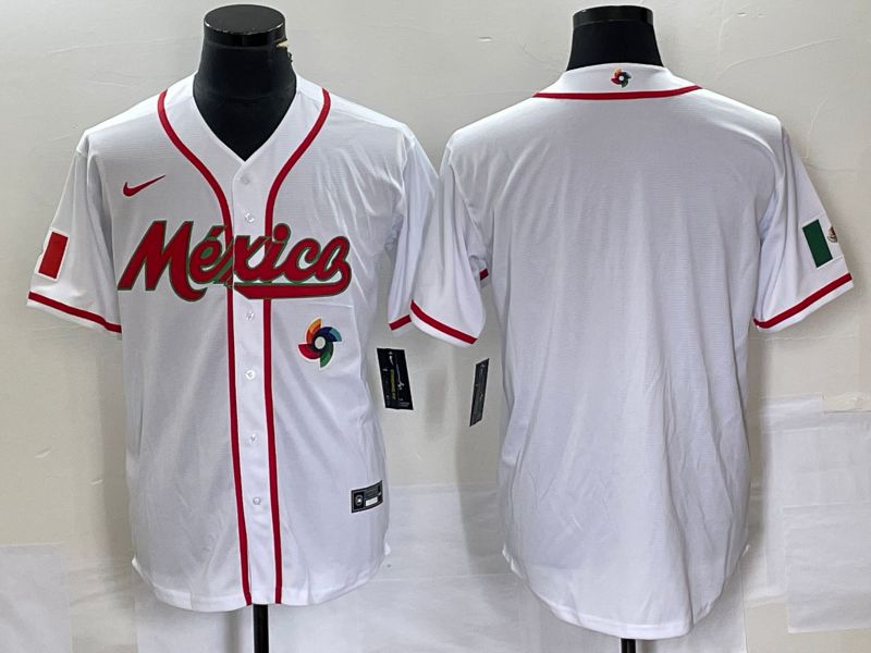 Men 2023 World Cub Mexico Blank White Nike MLB Jersey13->more jerseys->MLB Jersey